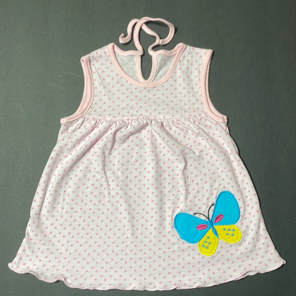 Pink Butterfly Sundress with Hearts